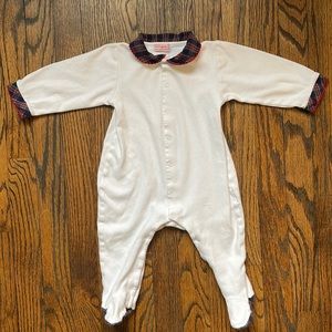 La Coqueta Red Tartan Onesie with Peter Pan Collar - 18 months